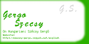 gergo szecsy business card