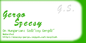 gergo szecsy business card
